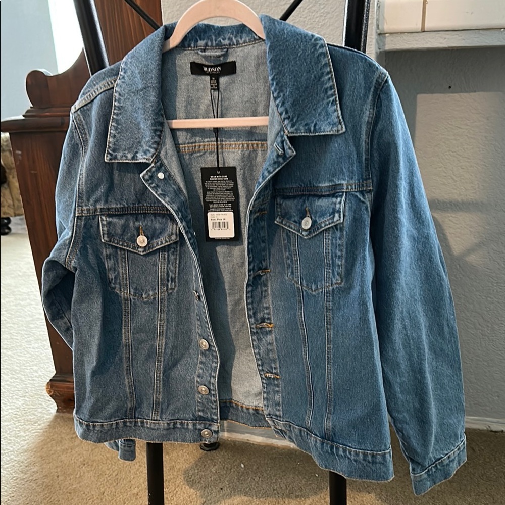 Hudson Jeans Medium Blue Denim Jacket with Button Front